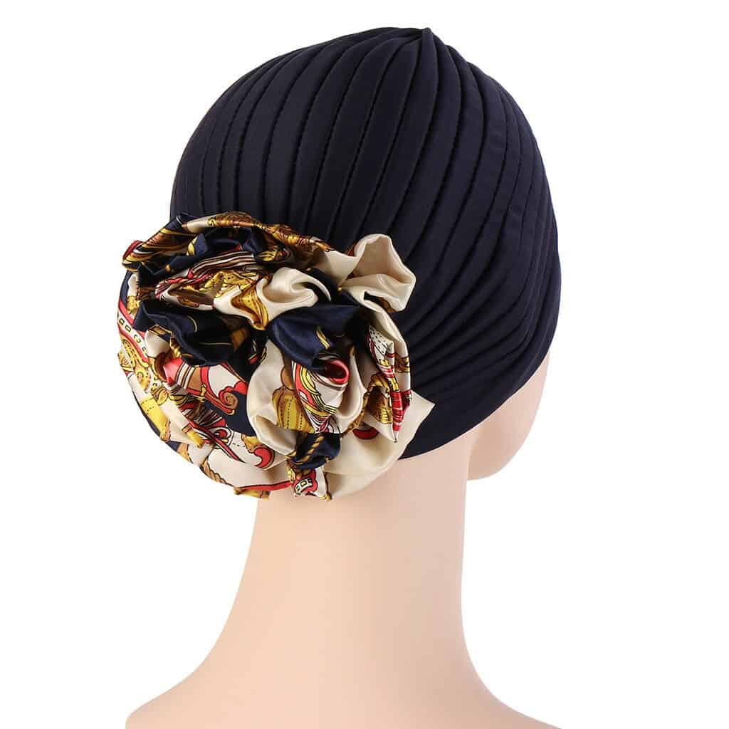 Rachel Turban Frau Kopftuch Haare Marineblau Mode Chemo