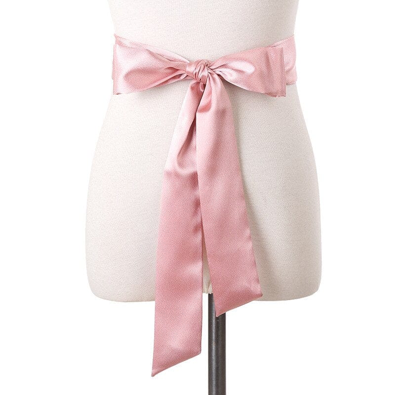 Nadège Gürtel Schal Frau Kleid Hose Rosa Uni