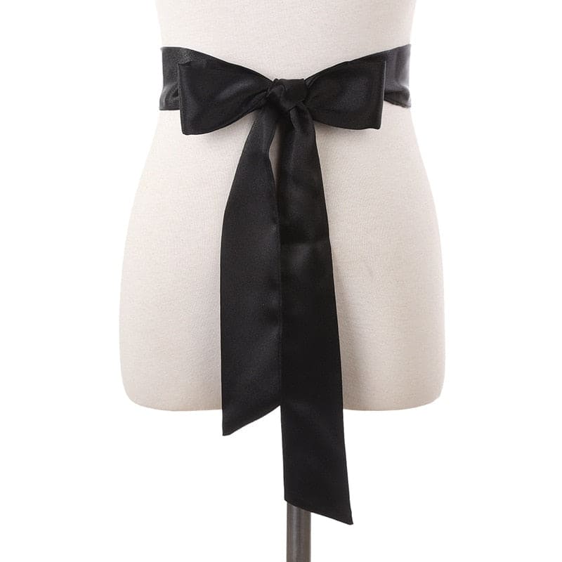 Aude Gürtel Schal Frau Kleid Hose Schwarz Uni