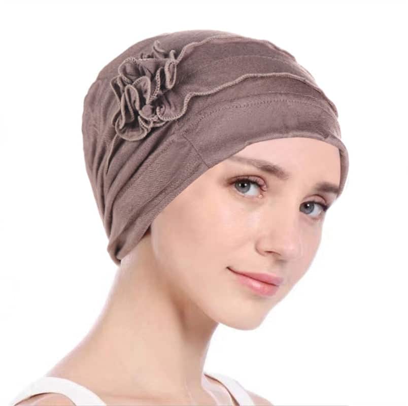 Natacha Moderne Damenmütze Chemo-Schal Braun