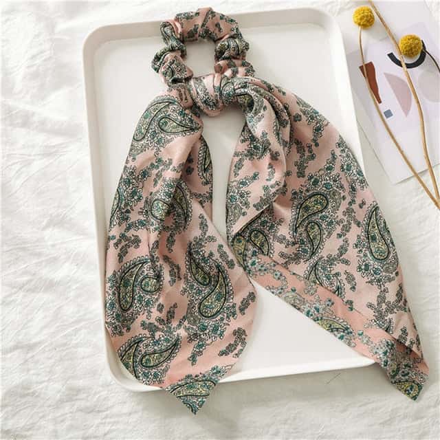 Haargummi Schal Rosa Barock