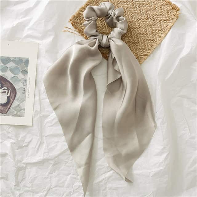 Haargummi Schal Uni Beige