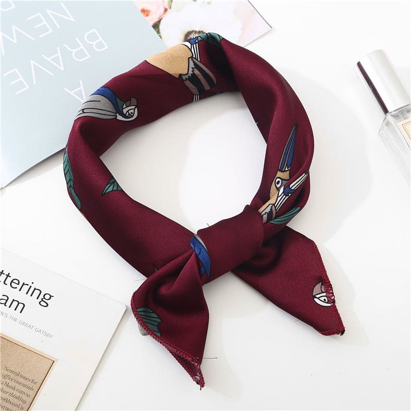 Haartuch 50 Bordeaux - Papageien & Toucans