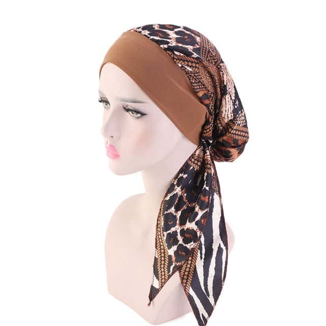 Aurélie Kopftuch Haare Frau Mode Chemo Leopard