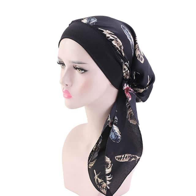 Lucille Kopftuch Haare Frau Mode Chemo Schwarz Gemustert