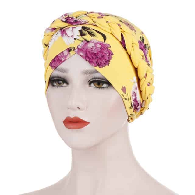 Turbantuch Chimio Gelb - Floral