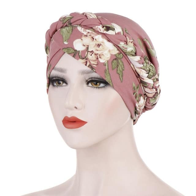 Kopftuch Haar Turban Modern Chemo Frau Rosa Gemustert