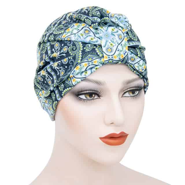 Elisa Kopftuch Haare Frau Mütze Chemo Marineblau