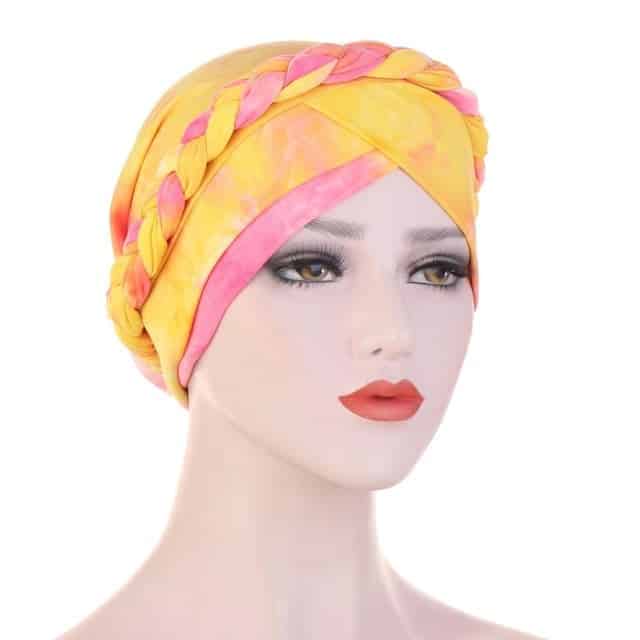 Chemo-Turban-Halstuch Gelb - Pastellfarben