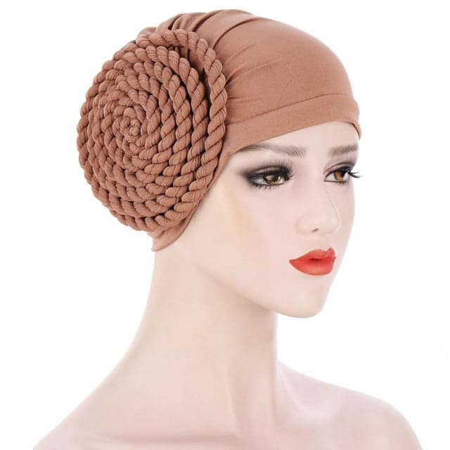 Halstuch Chemo-Mütze Braun - Uni
