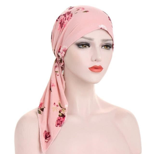 Nathalie Kopftuch Haare Frau Modern Chemo Rosa Gemustert