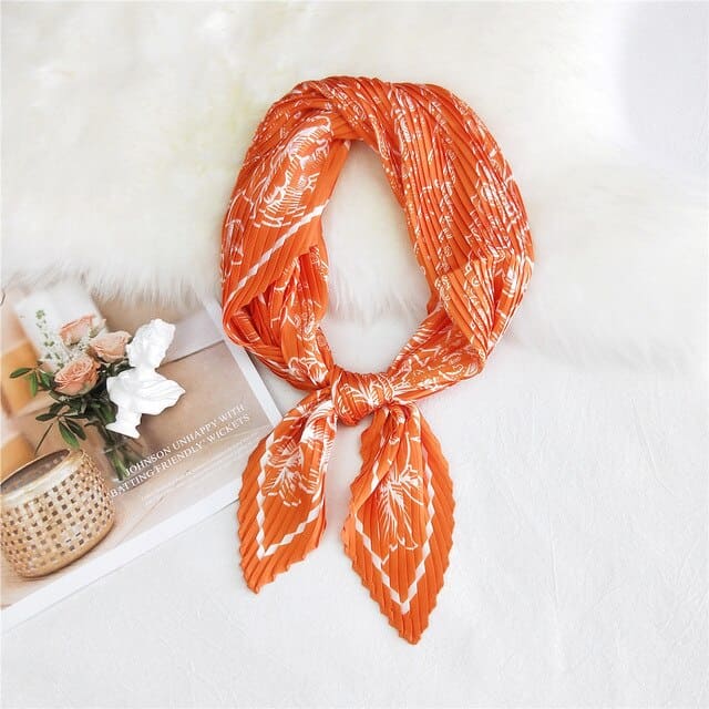 Plissiertes Haartuch Orange - Böhmisch
