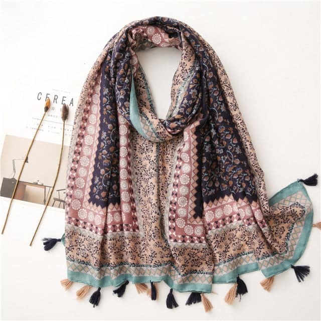 Damenschal 180 Blau - Carina Bohème