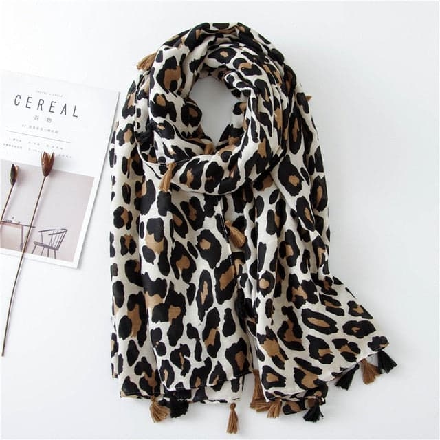 Ingeborg Schal Frau Schal Hals Leopard