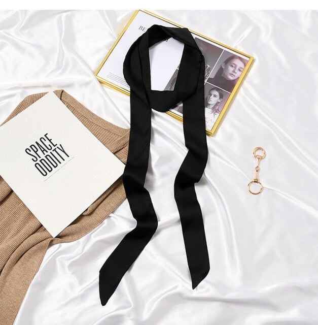 Gürtel Schal Frau Kleid Hose Schwarz Uni