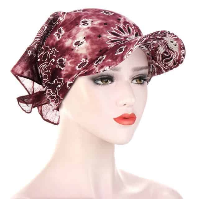 Mütze Schal Chemio Frau Bordeaux