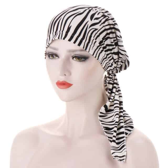 Langes Chemotuch Weiß - Zebra