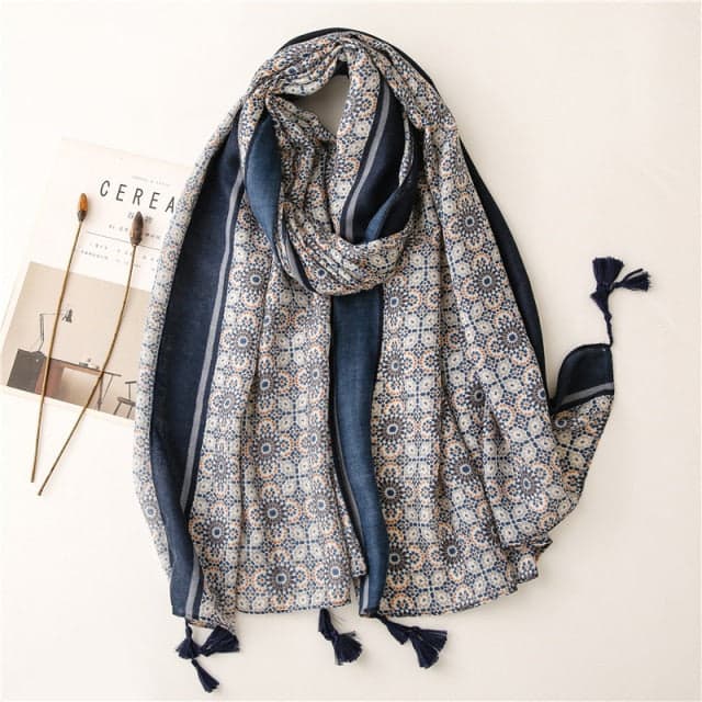 Damenschal 180 Blau - Tilda Bohème