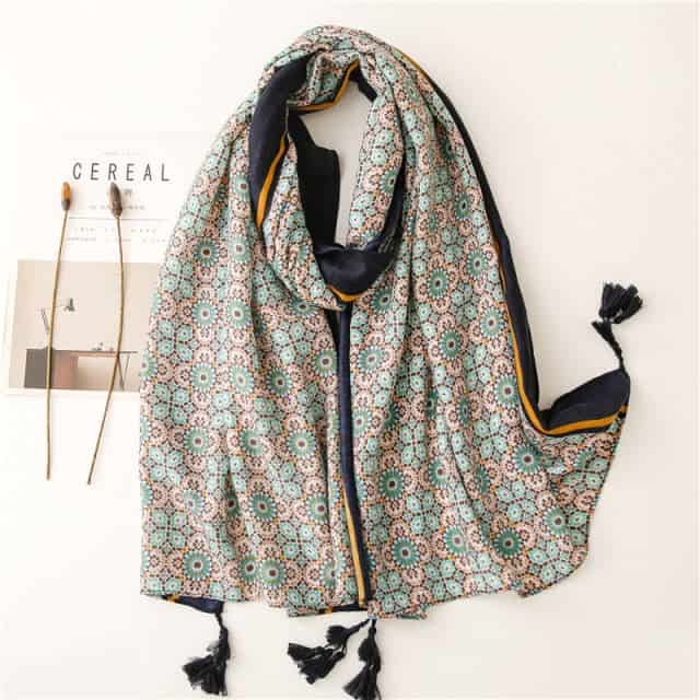 Damenschal 180 Grün - Tilda Bohemian