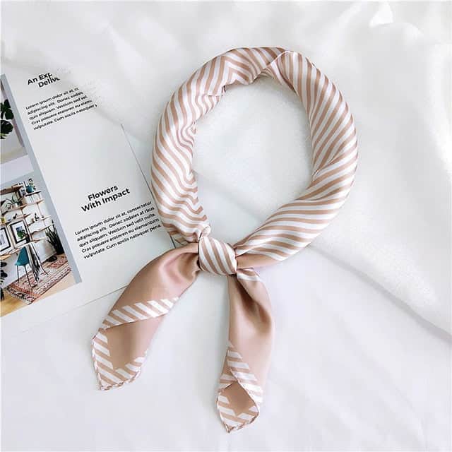 Haartuch 70 - Beige Streifen